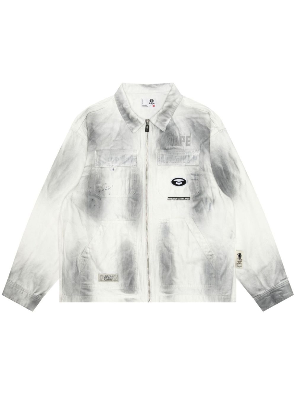 AAPE BY *A BATHING APE® Jeansjacke mit Logo-Applikation - Weiß von AAPE BY *A BATHING APE®