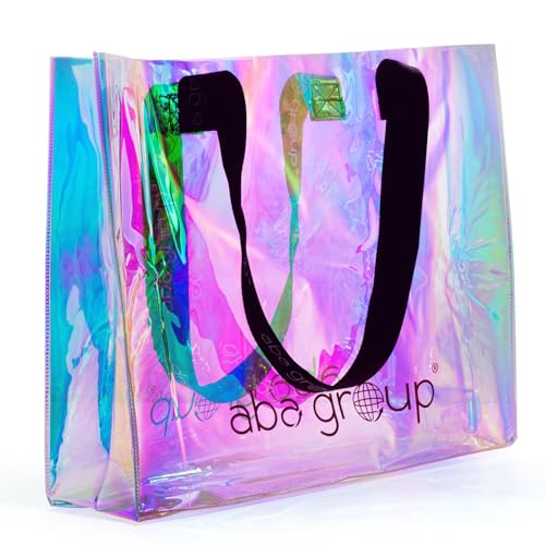 ABA GROUP Holo-Tasche -Transparente Holografische Handtasche Stadion-zugelassen, Modische Schillernde Einkaufstasche Damenhandtasche Strandtasche Outdoor-Aufbewahrung von ABA GROUP