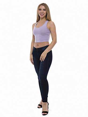 ABAKUHAUS Dame Sportlich Basic Täglich Ärmellos Crop Tank Top, S, Lila von ABAKUHAUS