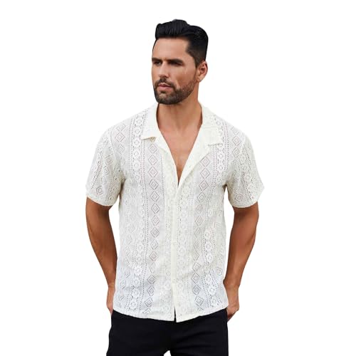 ABEHIK Durchsichtiges Oberteil f�r Herren Sexy Netzshirt V-Ausschnitt Kinky Outfit f�r M�nner Swingerclub Hemd Rave Shirt Nachts Clubwear beige XL ABEHIK Durchsichtiges Oberteil f�r Herren Sexy Netzshirt V-Ausschnitt Kinky Outfit f�r M�nner Swingerclub Hemd Rave Shirt Nachts Clubwear beige XL von ABEHIK