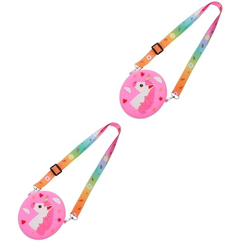 ABOOFAN 2St Einhorn Umhängetasche Kawaii Tier geldbörse Kindergeldbörse Schultertasche Aufbewahrungsbeutel Kleinkind Umhängetasche Cartoon-Tasche Bote Aufbewahrungstaschen Kleidungsstücke von ABOOFAN