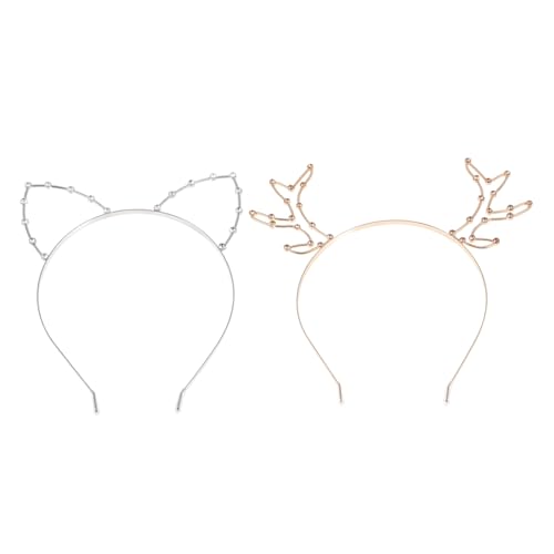 ABOOFAN 2St Weihnachtsstirnband Stirnband mit Tierohren Weihnachtshaarband weihnachts haarreif haarband weihnachten Weihnachtsdekoration Abschlussball Requisiten Weihnachtsfeier Haarband von ABOOFAN