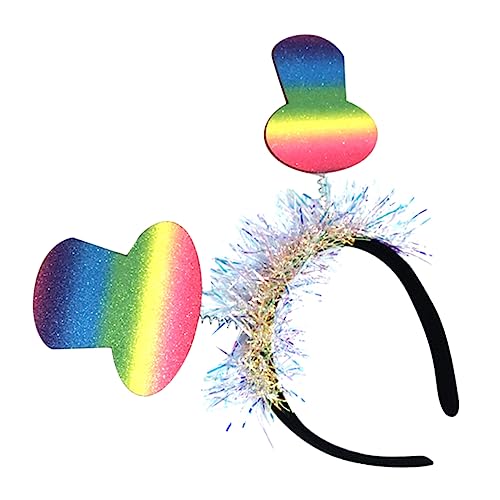 ABOOFAN Kopfschmuck 3 Stück Regenbogen-Hut-Stirnband Regenbogen-Stirnband Haargummis Für Mädchen Mini-Clown-Hut-Stirnband Haargummis Für Mädchen Party Haardekoration Farbe Glitzer von ABOOFAN