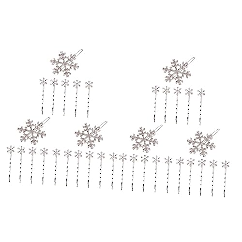 ABOOFAN 36 Stk Haarnadel Schneeflocken-haaraccessoires Haarspangen Aus Strass Haarspangen Mit Schneeflocken Weihnachtshaarspangen Für Frauen Weiß Schmücken Braut Mädchen Legierung von ABOOFAN