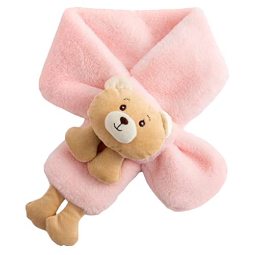 ABOOFAN Kinder Winter Schal Imitierte Kaninchen Haar Cartoon Bär Warme Weiche Mode Plüsch Weihnachtsausschnitt Wärmer Pelz Baby Netter Kragen Für Kinder Kleinkind Jungen Mädchen Rosa Rosa von ABOOFAN