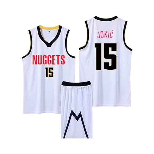 2-Teiliges Kinder/Erwachsener Basketball Jersey Shirt und Shorts 2024, Kinder/Erwachsener Basketball ärmellose Anzug, Kinder/Erwachsener Basketball Jersey & Basketball Shorts Weiß 4XL von ABRTJCL