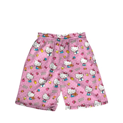 ABRTJCL Schlafshorts Damen Kurz Damen Sommer Shorts Anime Pyjama Haushose Damen Freizeithosen für Damen Kurz Schlafanzughose Damen Kurz Sporthose Kurz Damen Rosa XS von ABRTJCL