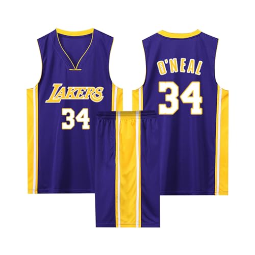 Basketball Trikot Shirt und Shorts, Kinder/Erwachsene Basketball Jersey, Kinder/Erwachsene Basketball ärmellose Anzug, 2-Teiliges Kinder/Erwachsene T-Shirt Weste + Shorts violett XXL von ABRTJCL