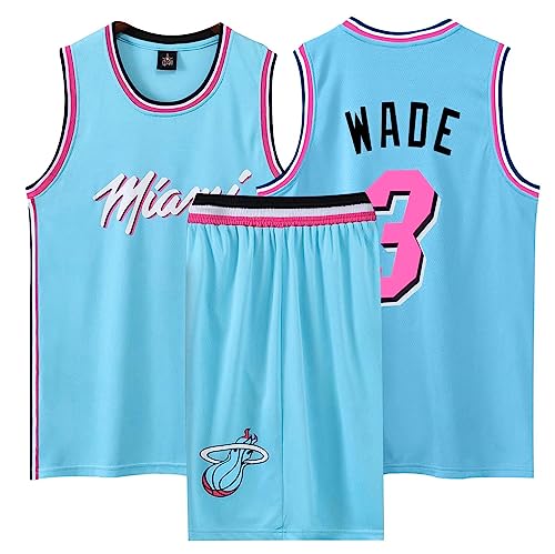 Basketball Trikot Shirt und Shorts Kinder/Erwachsene 2023/2024, 2-Teiliges Basketball ärmellose Anzug Kinder/Erwachsene, Basketball T-Shirt Weste + Shorts Kinder/Erwachsene Blau 5XL von ABRTJCL