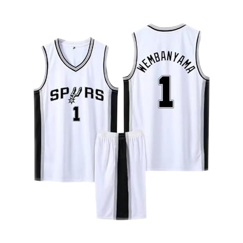 Kinder/Erwachsene Basketball Trikot Shirt und Shorts 2024, 2-Teiliges Kinder/Erwachsene Basketball ärmellose Anzug, Kinder/Erwachsene Basketball Sportbekleidung Weiß S von ABRTJCL