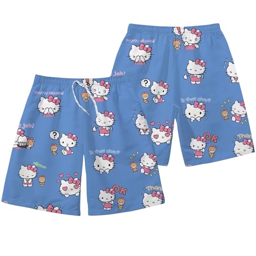 Schlafanzughosen für Damen Pyjamahose Damen Kurz Schlaber Hosen Damen Anime Schlafanzug Schlaf Shorts Damen Kurz Damen Pyjama Kurz Y2k Hosen blau M von ABRTJCL