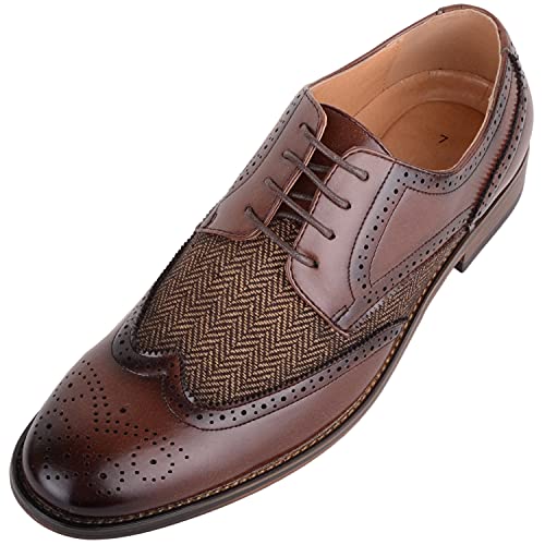 ABSOLUTE FOOTWEAR Herren Schlupfschuhe zum Schnüren, formelle Kunstlederschuhe für Arbeit, Schule, Hochzeit, Anzugschuhe mit Tweed-Material, Brandy, 44 EU ABSOLUTE FOOTWEAR Herren Schlupfschuhe zum Schnüren, formelle Kunstlederschuhe für Arbeit, Schule, Hochzeit, Anzugschuhe mit Tweed-Material, Brandy, 44 EU von ABSOLUTE FOOTWEAR