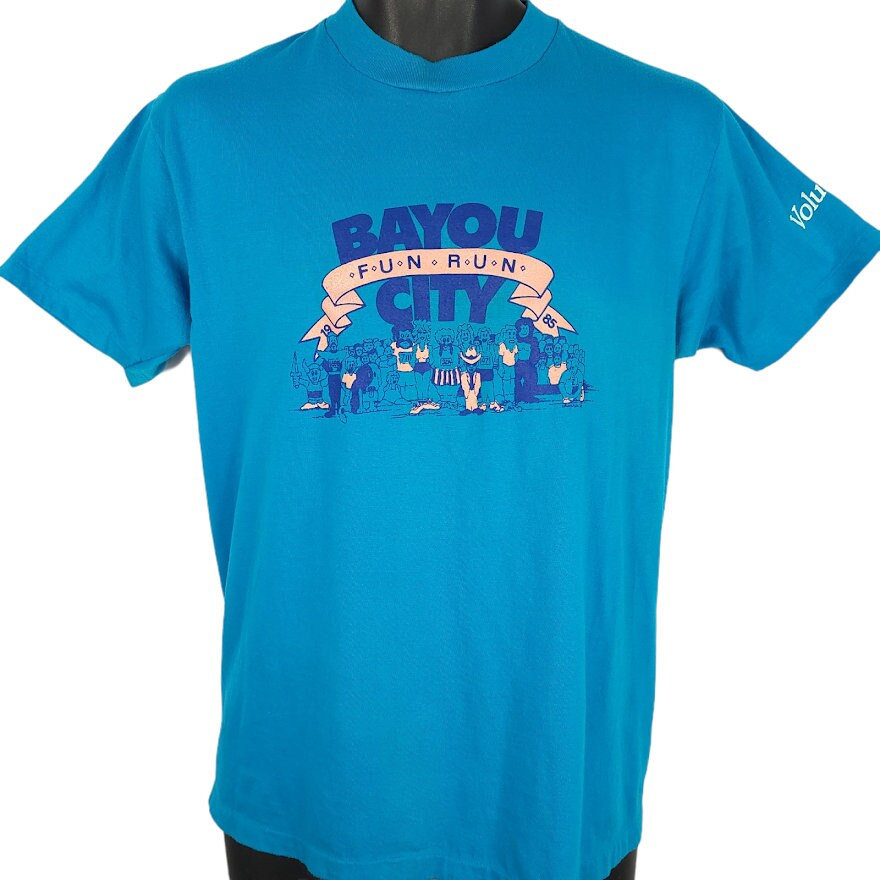 Bayou City Fun Run T Shirt Vintage 80Er Jahre 1985 Houston Texas 50/50 Made in Usa Herren Größe Medium von ABoutiqueForHim