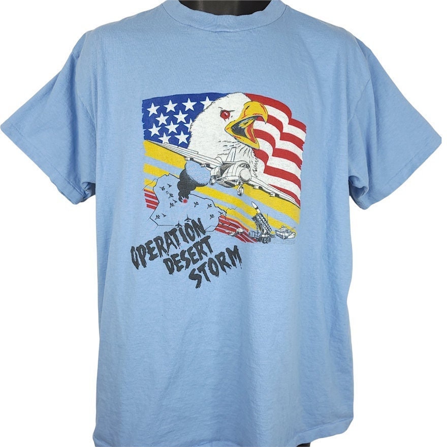 Operation Desert Storm T Shirt Vintage 90Er Jahre Kampfjet Weißkopf Adler Made in Usa Herren Größe Xl von ABoutiqueForHim