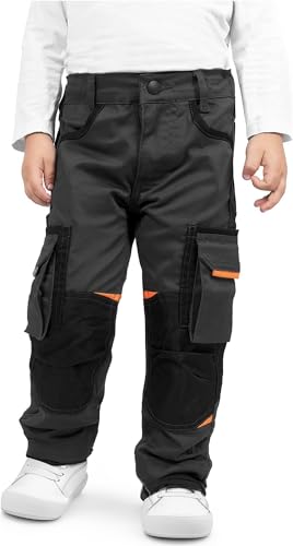 ACE Junior Kinder-Cargo-Hose - Arbeits-Hosen für Jungen & Mädchen - viele Taschen, Stretch-Bund & Knie-Taschen & Gummi-Zug - 146/152 von ACE