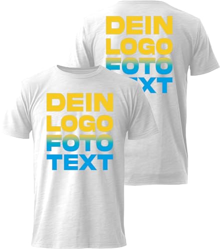 ACE T-Shirt zum selbst Bedrucken - selber gestalten mit Text, Bild, Logo - Kurzarm-Tshirt aus Baumwolle - Weiß - S von ACE