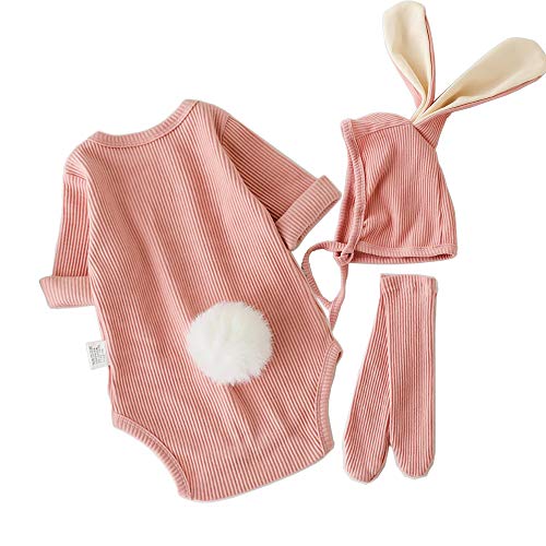 ACEHCEAR Baby Boys Girls Easter Bunny Outfit My First Easter Outfits Infant Newborn Bodysuit Romper with Long Bunny Ear Hat 0-6 Monate Rosa von ACEHCEAR