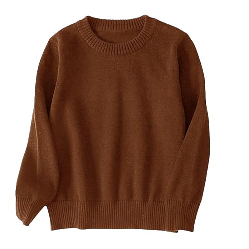 ACESTAR Jungen und Mädchen Uniform Baumwolle Rundhals Pullover Langarm Pullover Strickpullover, Braun, 128 ACESTAR Jungen und Mädchen Uniform Baumwolle Rundhals Pullover Langarm Pullover Strickpullover, Braun, 128 von ACESTAR