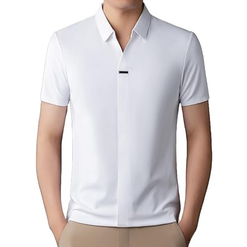ACLCSHM Basic Golfshirts Für Herren, Leichte, Atmungsaktive Rugbyshirts, Einfarbiges Arbeits T-Shirt Mit 1/4 Leiste, Sommer Outdoor Tennis T-Shirts, Lässiges Lauf Sport T-Shirt, Weiß, S ACLCSHM Basic Golfshirts Für Herren, Leichte, Atmungsaktive Rugbyshirts, Einfarbiges Arbeits T-Shirt Mit 1/4 Leiste, Sommer Outdoor Tennis T-Shirts, Lässiges Lauf Sport T-Shirt, Weiß, S von ACLCSHM