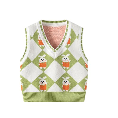 ACMEDE 3 Monate-7 Jahre Baby Mädchen Ärmellose Weste Strickjacke 68/74/80/86/92 weich Ärmellose Pullunder Strickweste Frühling Herbst Weste V-Ausschnitt 98/104/116/122 von ACMEDE