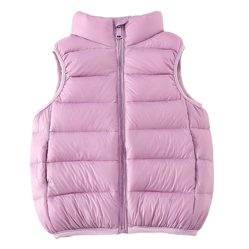 ACMEDE Leichte Daunenweste Jungen Mädchen Gr. 92/98/104/116, Freien Steppweste ärmellose Daunen Jacke Weste Gr. 122/128/134/146 Winter pufferweste kinder Outfits,1-10Jahre von ACMEDE