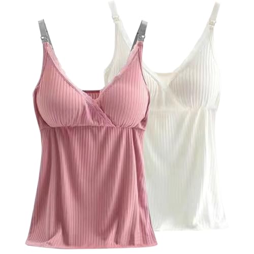 ACMEDE Stilltops Damen mit Spitze Stillmode Oberteile Sommer Unterhemd Schwangere BH zum Stillen Basic Camisole Still-Shirt Cami Top Umstands Still-Tanktops für Mutterschaft Freizeit und Alltag ACMEDE Stilltops Damen mit Spitze Stillmode Oberteile Sommer Unterhemd Schwangere BH zum Stillen Basic Camisole Still-Shirt Cami Top Umstands Still-Tanktops für Mutterschaft Freizeit und Alltag von ACMEDE