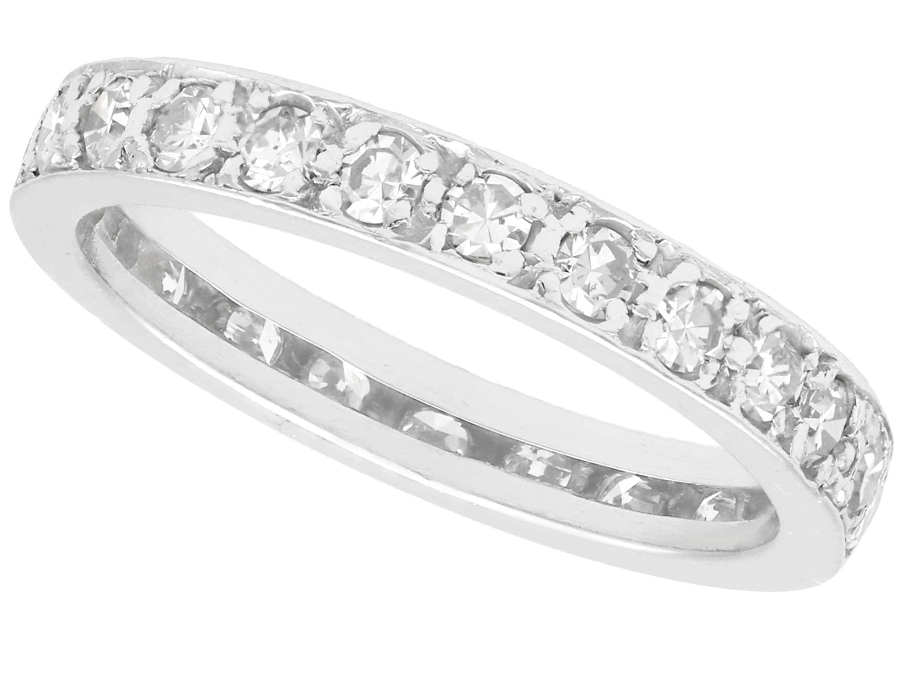 0, 78 Karat Diamant Und 18 Weißgold Voll Eternity Ring - Antik Circa 1930 von ACSilverAntiques