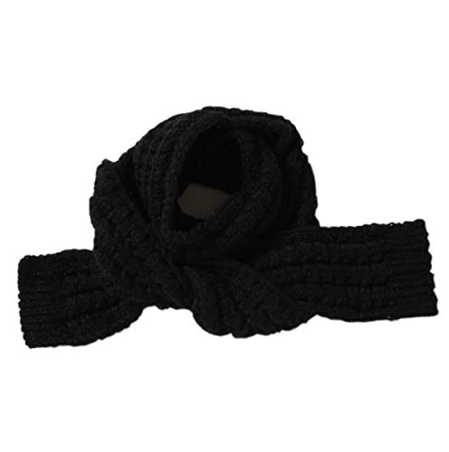 ACVIP Jungen Mädchen Schals einfarbig Winterschal Strickschal weicher Halswärmer(Schwarz) von ACVIP