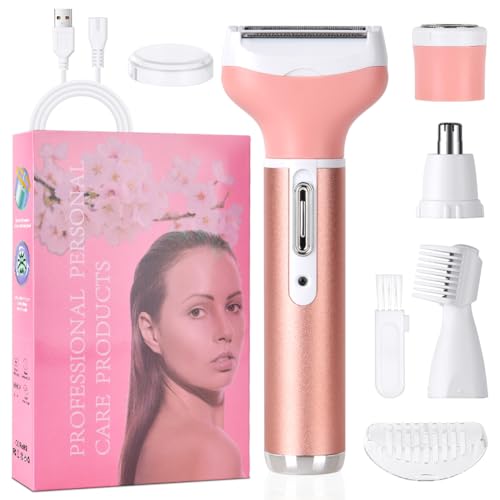 ACWOO Elektrischer Rasierer für Frauen, Elektrischer Rasierer Damen, 4-In-1Nass- und Trockenrasierer, Schmerzlos Epilierer für Bikinizone Achseln Beinen Armen und Gesicht, USB-Aufladung, Wasserdichte ACWOO Elektrischer Rasierer für Frauen, Elektrischer Rasierer Damen, 4-In-1Nass- und Trockenrasierer, Schmerzlos Epilierer für Bikinizone Achseln Beinen Armen und Gesicht, USB-Aufladung, Wasserdichte von ACWOO
