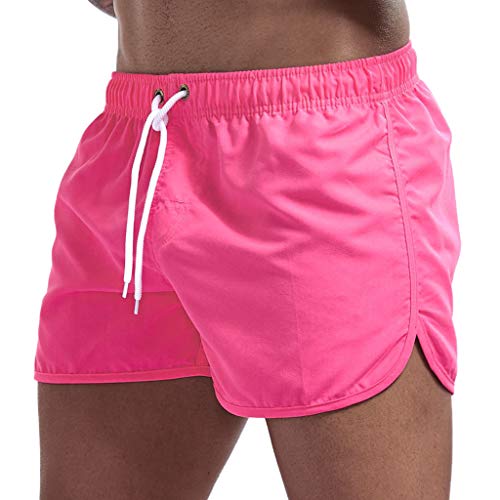 ACemt Badehose Herren Slip Blau Frühlingssurfen und Sommer-Spleißen Herrenshorts Schwimmhose Beach Hosen Herren Brettshorts Badeslip (Watermelon Red, XXL) von ACemt