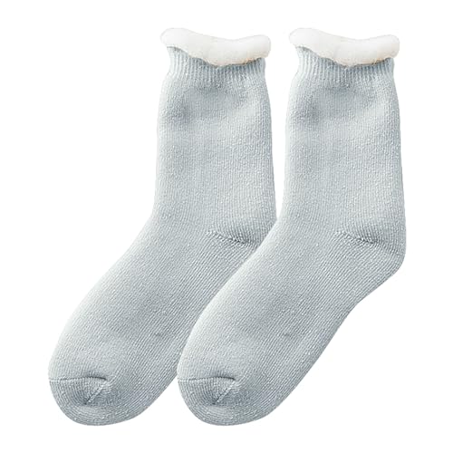 ACemt Gummistiefel Strumpf Dicke Socken für Herbst und Winter mit Plüsch und verdickten warmen und dicken Korallensamtsocken für Damen Schwarze Socken Herren 46 (Green, One Size) von ACemt