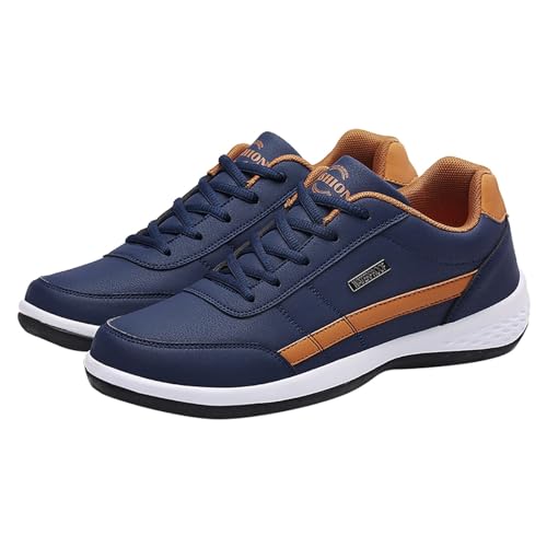 ACemt Herren Schuhe Winter Wasserdicht Gefüttert Laufsneaker für Herren, Freizeitschuhe, Sportschuhe, atmungsaktiv, bequeme Wanderschuhe, Schwarz Rot Schwarze Schuhe Herren (Blue, 50) von ACemt