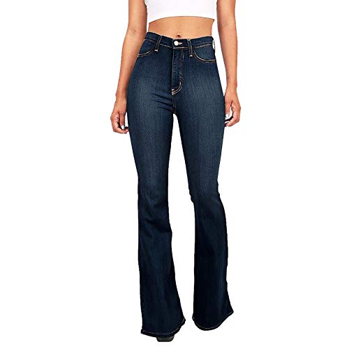 Jeanshosen Für Schwangere Hosen Jeans aus Polyester-High Taille Pouch Home Women Jeanshosen Für Jungs (Dark Blue, L) von ACemt