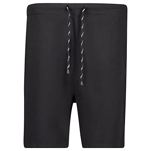 ADAMO Kurze Schlafhose 100% Baumwolle, Schwarz, 5XL I Pyjama Hose mit 2 seitlichen Einschubtaschen, Gesäßtasche & Kordel I Schlafanzughosen für Herren von ADAMO