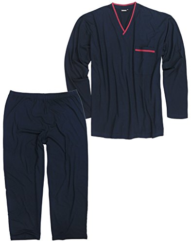 ADAMO Pyjama lang Navy in großen Größen bis 10XL und in Langgrößen bis 122, Größe:7XL von ADAMO