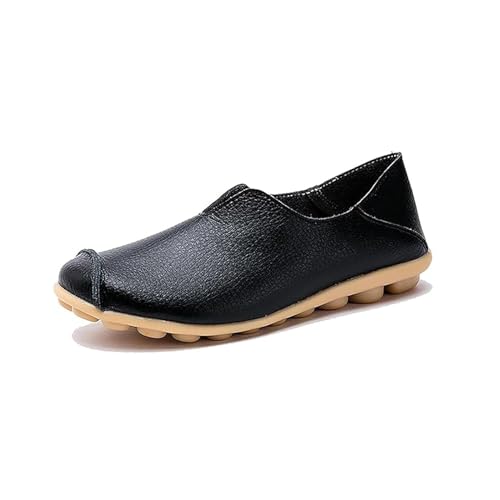 ADFUGE Orthobounce Orthopädische Schuhe, rutschfeste Damen-Loafer mit flachem Boden, rutschfeste orthopädische Schuhe mit flachem Boden für Damen, atmungsaktive (11.5,Schwarz) von ADFUGE