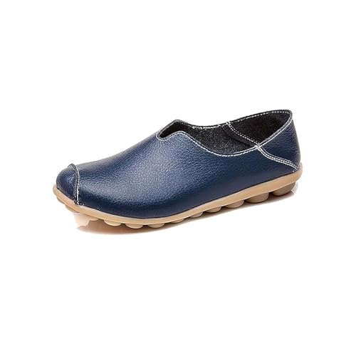 ADFUGE Orthobounce Orthopädische Schuhe, rutschfeste Damen-Loafer mit flachem Boden, rutschfeste orthopädische Schuhe mit flachem Boden für Damen, atmungsaktive (8.5,Dunkelblau) von ADFUGE