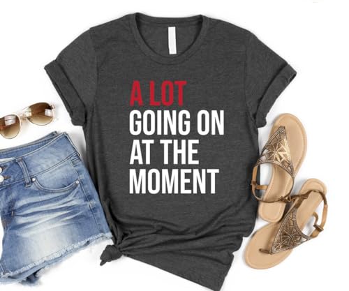 Damen-T-Shirt mit Aufschrift "A Lot Going On at The Moment", Vintage-Stil, Country-Musik, Konzert-Oberteil, Musikliebhaber-T-Shirt, grau dunkel, Groß von AEARGIV