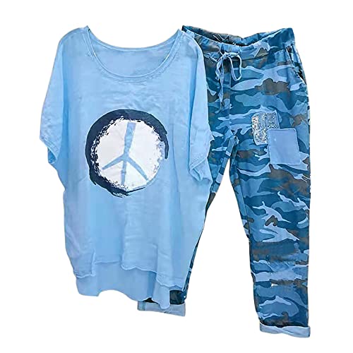 2024 Hosenanzug Damen Elegant 2 Teiler Weite Caprihose und Große Größen Leicht Top Zweiteiler Outfit Leicht Schick Lässiger Anzug Freizeitanzug Hausanzug Tracksuit Leinenanzug Strand Urlaub Streetwear 2024 Hosenanzug Damen Elegant 2 Teiler Weite Caprihose und Große Größen Leicht Top Zweiteiler Outfit Leicht Schick Lässiger Anzug Freizeitanzug Hausanzug Tracksuit Leinenanzug Strand Urlaub Streetwear von AEGJEGVD