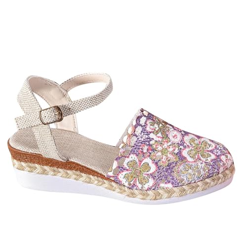 AEGJEGVD Espadrille Keilsandalen Für Damen Plateau Sandalen Espandrillos Cap Toe Knöchelriemen Mit Schnalle Sommer Frauen Freizeit Abendschuhe Schuhe Geschlossene Sandaletten Blumen Sandalette AEGJEGVD Espadrille Keilsandalen Für Damen Plateau Sandalen Espandrillos Cap Toe Knöchelriemen Mit Schnalle Sommer Frauen Freizeit Abendschuhe Schuhe Geschlossene Sandaletten Blumen Sandalette von AEGJEGVD