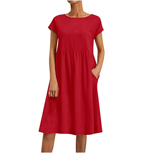 Sommerkleid Damen Rundhalsausschnitt Kurzarm Leinenkleid Maxi Leinenkleider Baumwolle Leinen Tasche Blusenkleid Casual Freizeitkleid Strandkleider Strand Urlaub Kleid A-Linie Kleid Sommer 2024 Sommerkleid Damen Rundhalsausschnitt Kurzarm Leinenkleid Maxi Leinenkleider Baumwolle Leinen Tasche Blusenkleid Casual Freizeitkleid Strandkleider Strand Urlaub Kleid A-Linie Kleid Sommer 2024 von AEGJEGVD