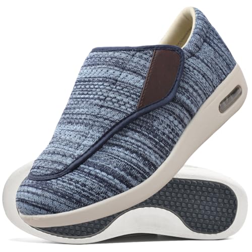 AEHO Diabetiker Schuhe Damen Extra Weit Turnschuhe Mit Klettverschluss Diabetiker Schuhe Herren Orthopädische Hausschuhe Extra Weit Freizeitschuhe,Lightblue,38 EU von AEHO