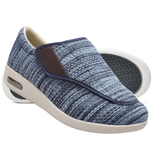 AEHO Diabetiker Schuhe Damen Mit Klettverschluss Herren Diabetiker ödeme Schuhe Diabetiker Schuhe Herren Klettverschluss Casual Medizinische Schuhe,Lightblue,38 EU von AEHO