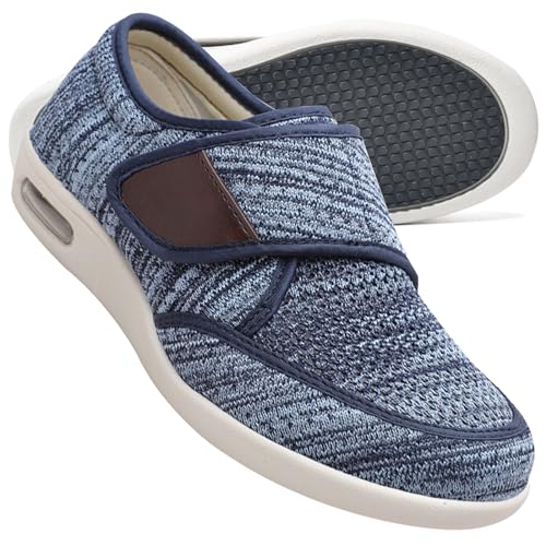 AEHO Herren Diabetiker Wanderschuhe Ödem-Schuhe für Geschwollene Füße Fußgewölbe Unterstützung Orthopädische Sneaker Atmungsaktive und Bequeme Schuhe,Light Blue,42 EU von AEHO