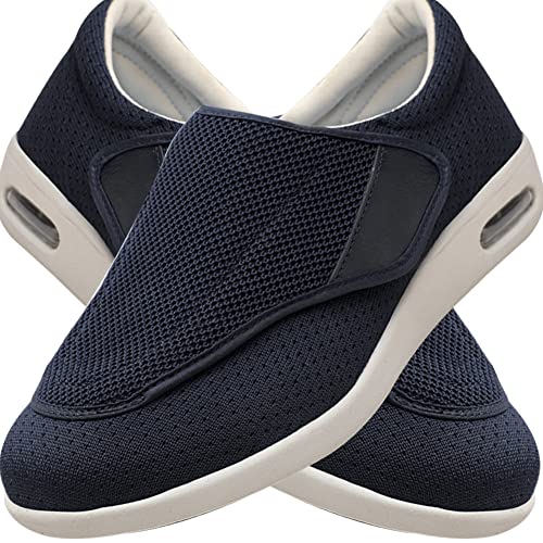 AEHO Herren Diabetiker ödeme Schuhe Diabetiker Schuhe Herren Klettverschluss Casual Medizinische Schuhe Rehaschuhe Walkingschuhe Freizeitschuhe,Blau,37.5 EU von AEHO