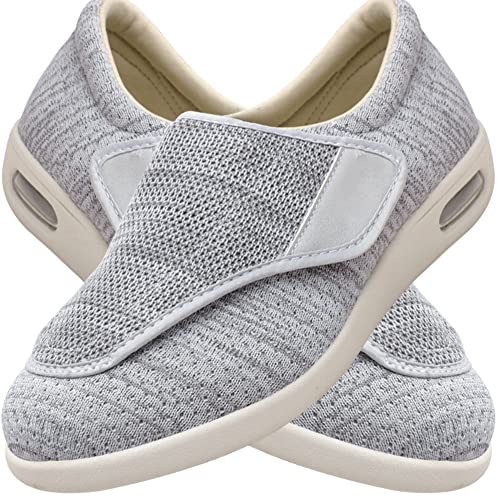 AEHO Herren Diabetiker ödeme Schuhe Diabetiker Schuhe Herren Klettverschluss Casual Medizinische Schuhe Rehaschuhe Walkingschuhe Freizeitschuhe,Lightgrey,39 EU von AEHO