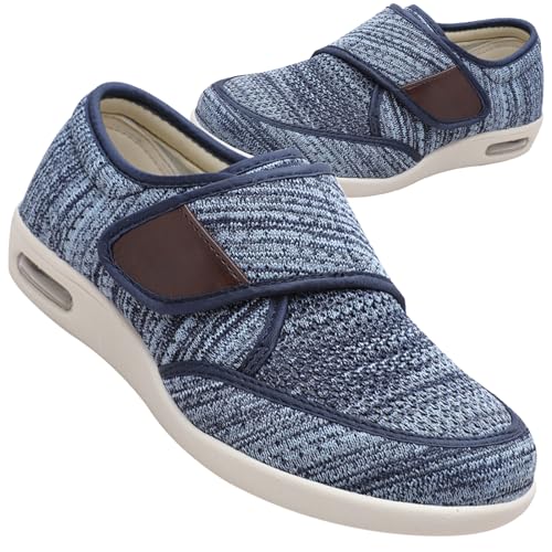 AEHO Plantarfasziitis Schuhe Herren breite Passform Walkingschuhe für Diabetiker orthopädische geschwollene Füße Unterstützung leicht bequem und atmungsaktiv für drinnen und draußen,Light Blue,41 EU von AEHO