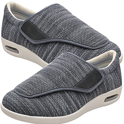 AEHO Schuhe Geschwollene Füße Diabetiker Schuhe Herren Geschwollene Füße Diabetes Walking Schuhe Bogen Unterstützung Orthopädische Turnschuhe,Darkgrey,40.5 EU von AEHO