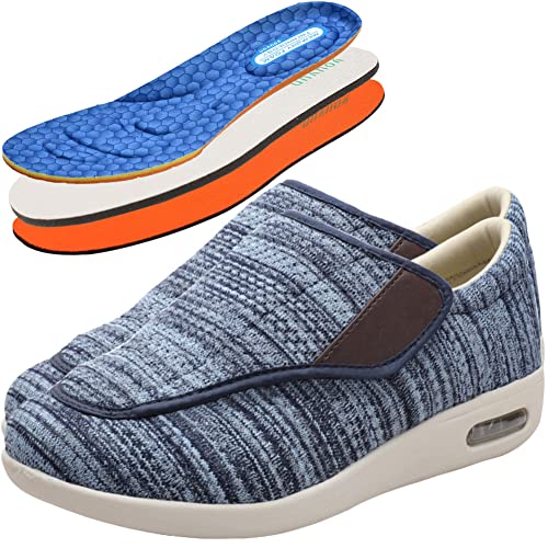 AEHO Turnschuhe Mit Klettverschluss Diabetiker Schuhe Herren Orthopädische Hausschuhe Extra Weit Freizeitschuhe Hallux Orthopädische Schuhe Herren,Lightblue,40.5 EU von AEHO