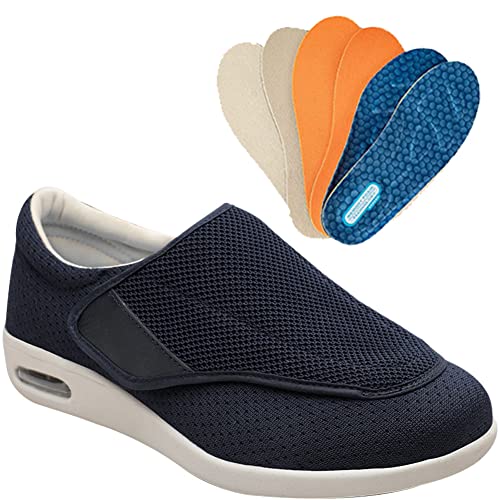 AEHO Verbandschuhe Herren Extra Weit Sandalen für Geschwollen Füße Slip On Sneakers Herren Walkingschuhe Extra Weit Business Walkingschuhe Sportschuhe,Blau,35 EU von AEHO